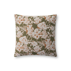 Matilda Olive / Orange Pillow — a Loloi pillow at Laurie Yapp Home.