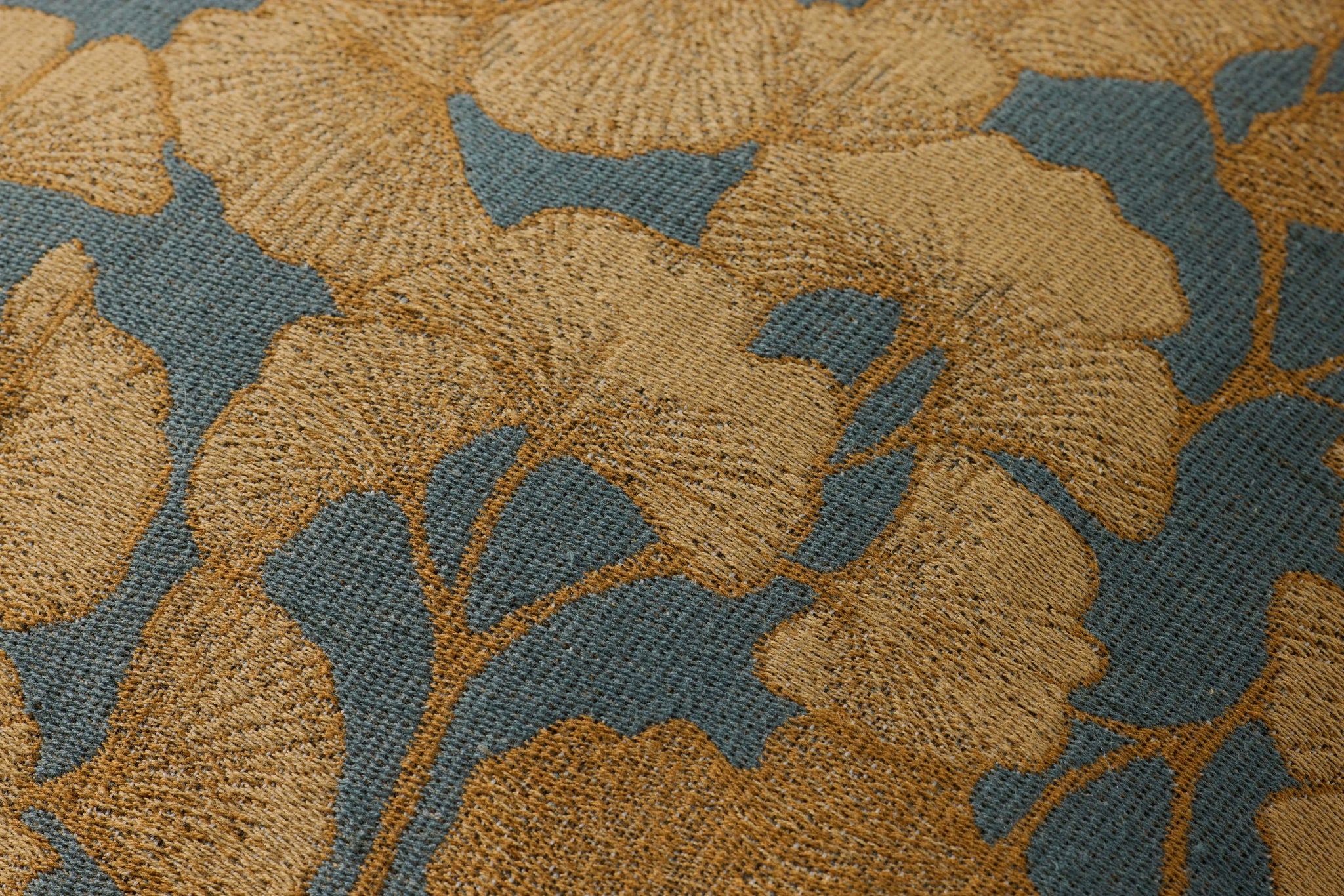 Fawn Blue / Gold Pillow shown from another angle.