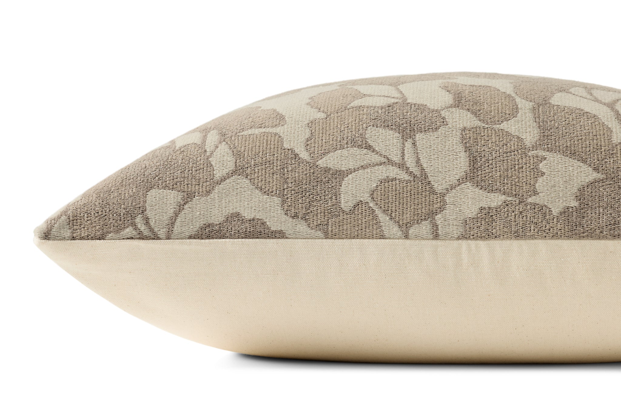 Fawn Ivory / Silver Pillow shown from a different angle to reveal its pattern.