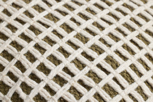 Green / Ivory Pillow shown from a different angle to reveal its pattern.