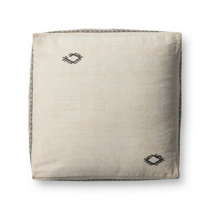 Ivory / Brown Pouf shown from another angle.