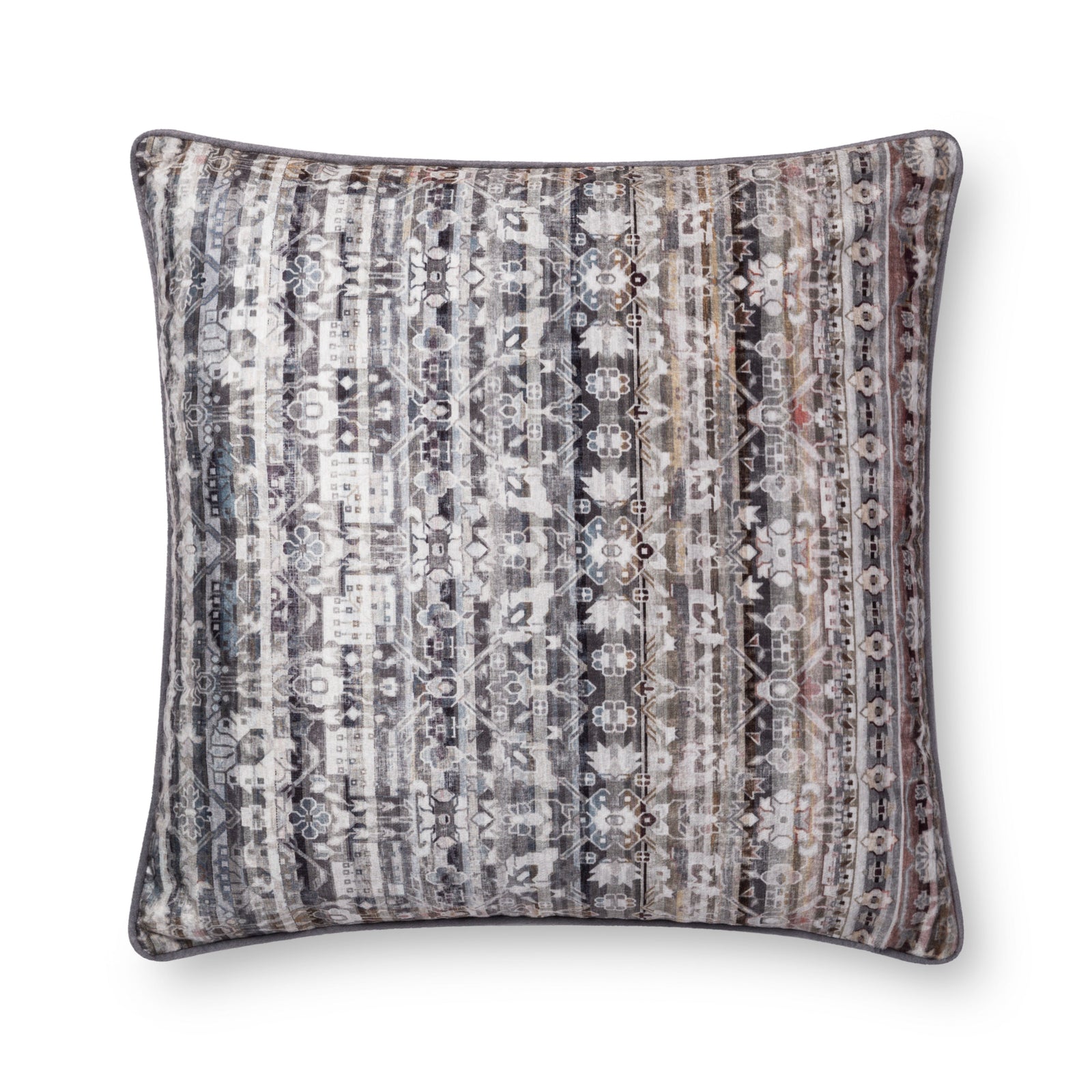 Grey Pillow (Pattern 3) — a Loloi pillow at Laurie Yapp Home.