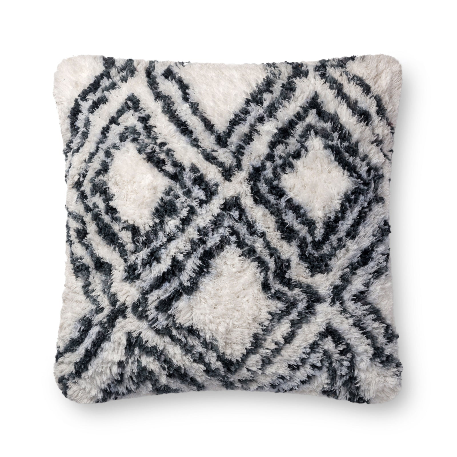 Charcoal / White Pillow (Pattern 1) — a Loloi pillow at Laurie Yapp Home.