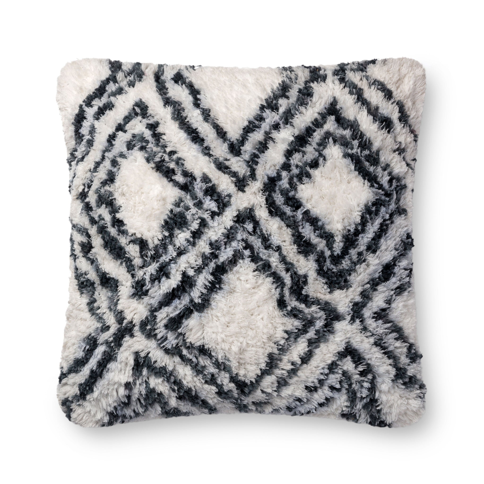 Charcoal / White Pillow (Pattern 1) — a Loloi pillow at Laurie Yapp Home.