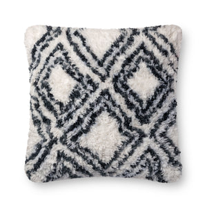 Charcoal / White Pillow (Pattern 1) — a Loloi pillow at Laurie Yapp Home.