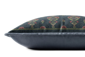 Marigold Blue / Multi Pillow shown from a different angle to reveal its pattern.