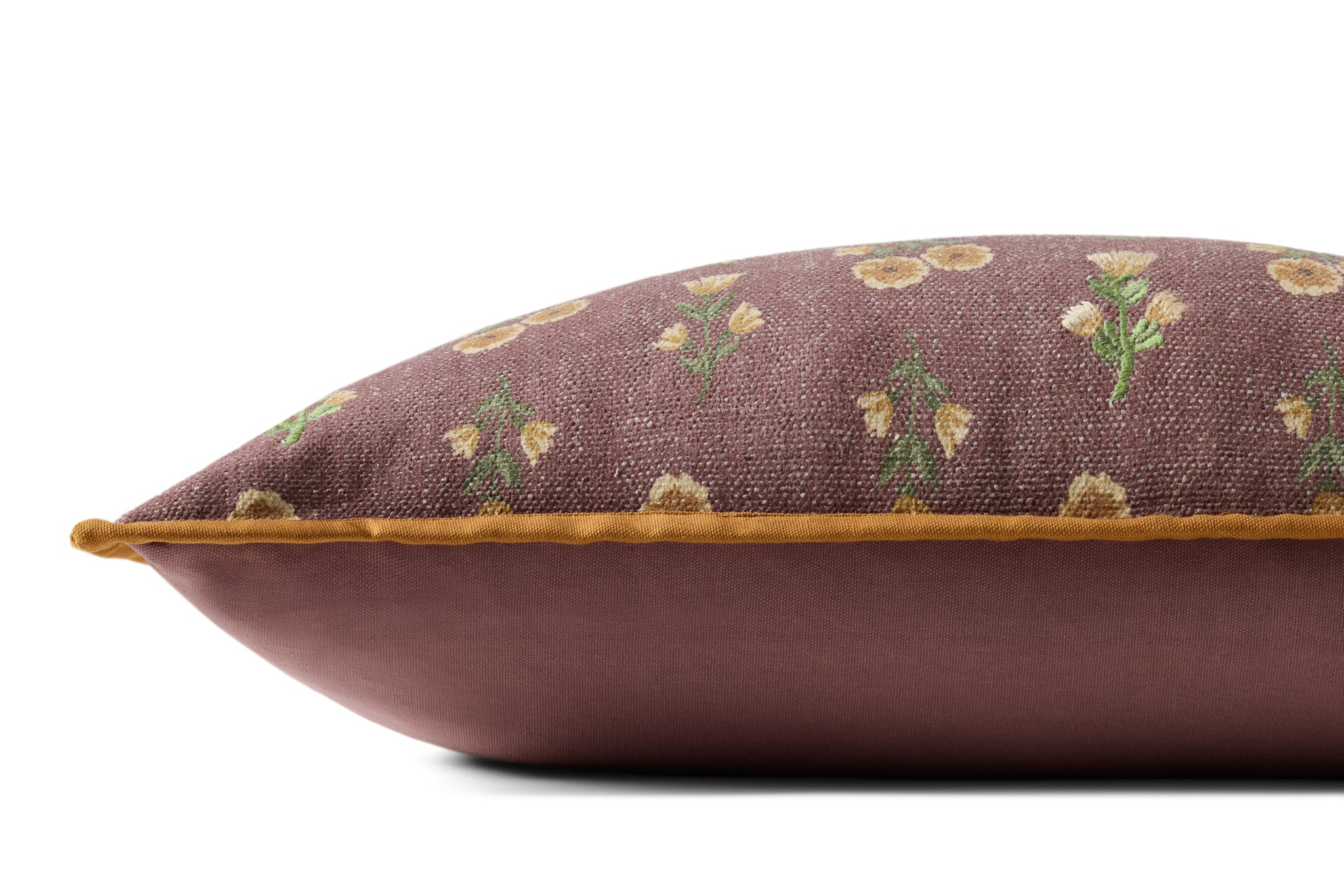 Posie Wine / Multi Pillow shown from a different angle to reveal its pattern.