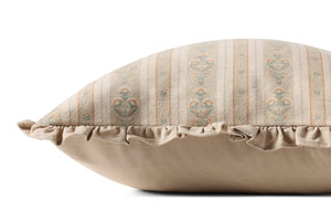 Liesel Ivory / Multi Pillow shown from a different angle to reveal its pattern.