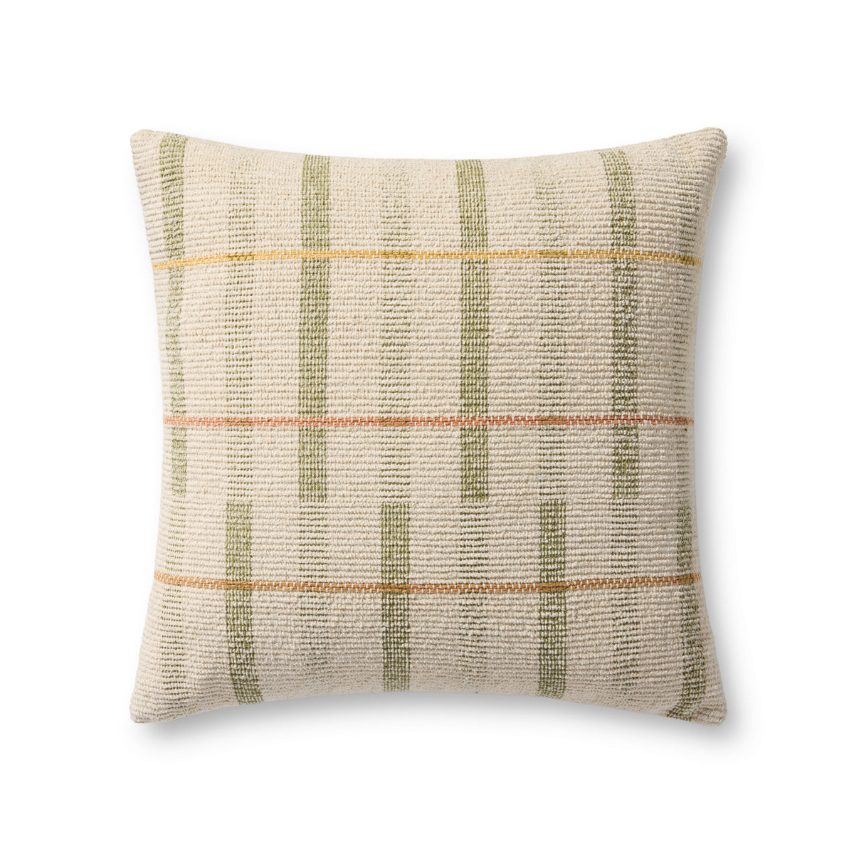 Ivory / Green Pillow (Pattern 2) — a Loloi pillow at Laurie Yapp Home.