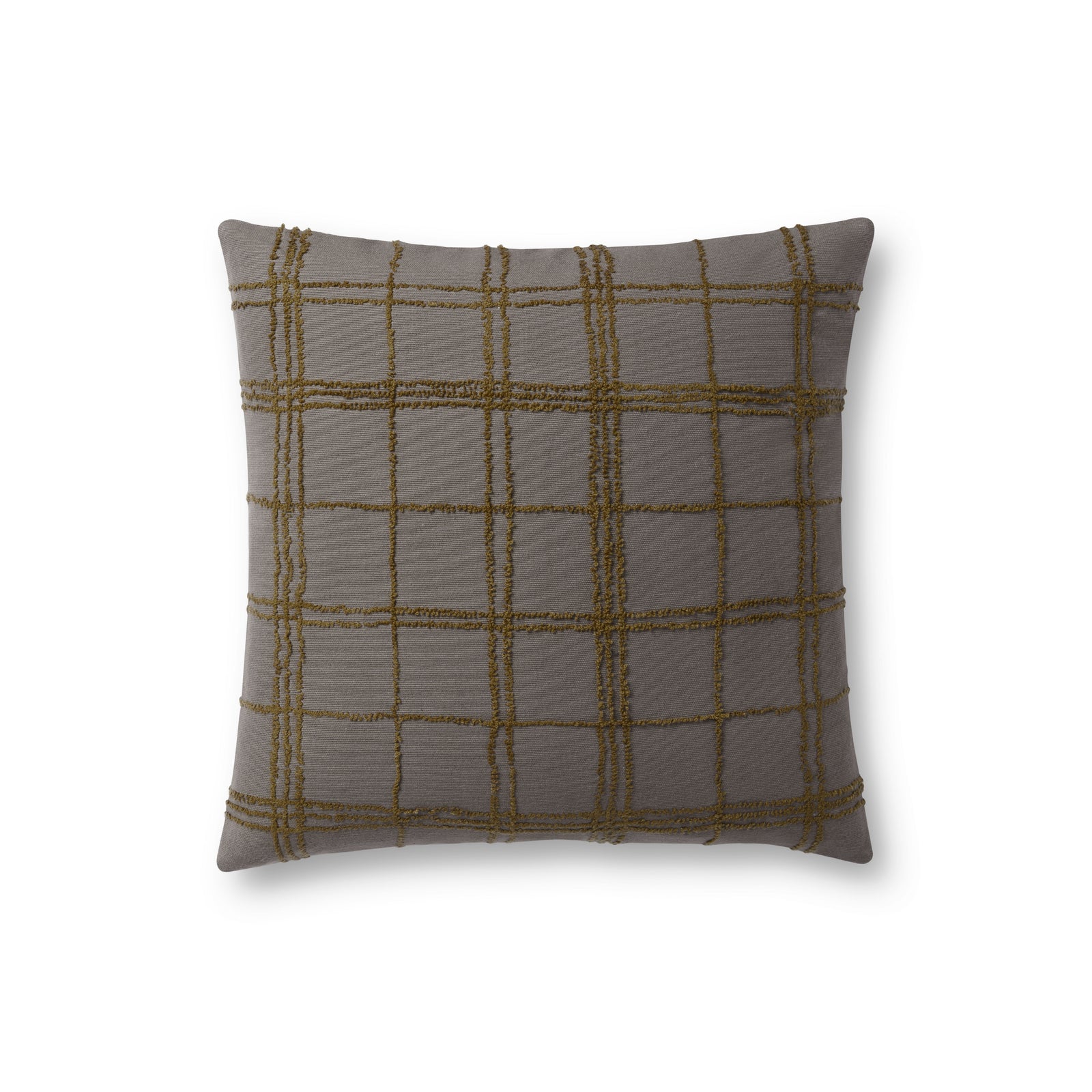 Edward Charcoal / Olive Pillow — a Loloi pillow at Laurie Yapp Home.