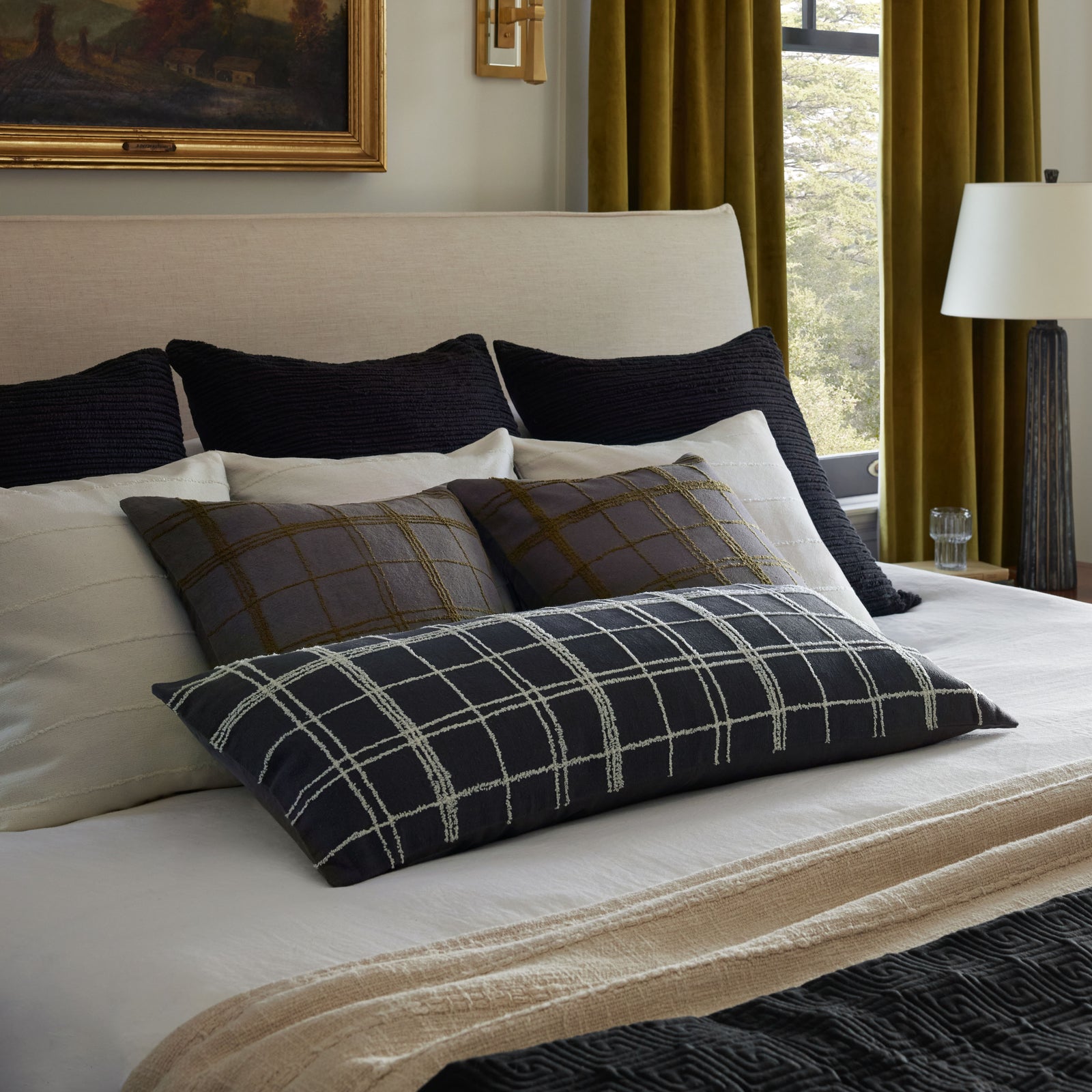 Bernadette Graphite / Ivory Pillow — a Loloi pillow at Laurie Yapp Home.