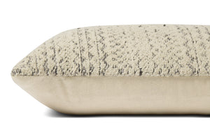 Gloaming Charcoal / Ivory Pillow shown from a different angle to reveal its pattern.