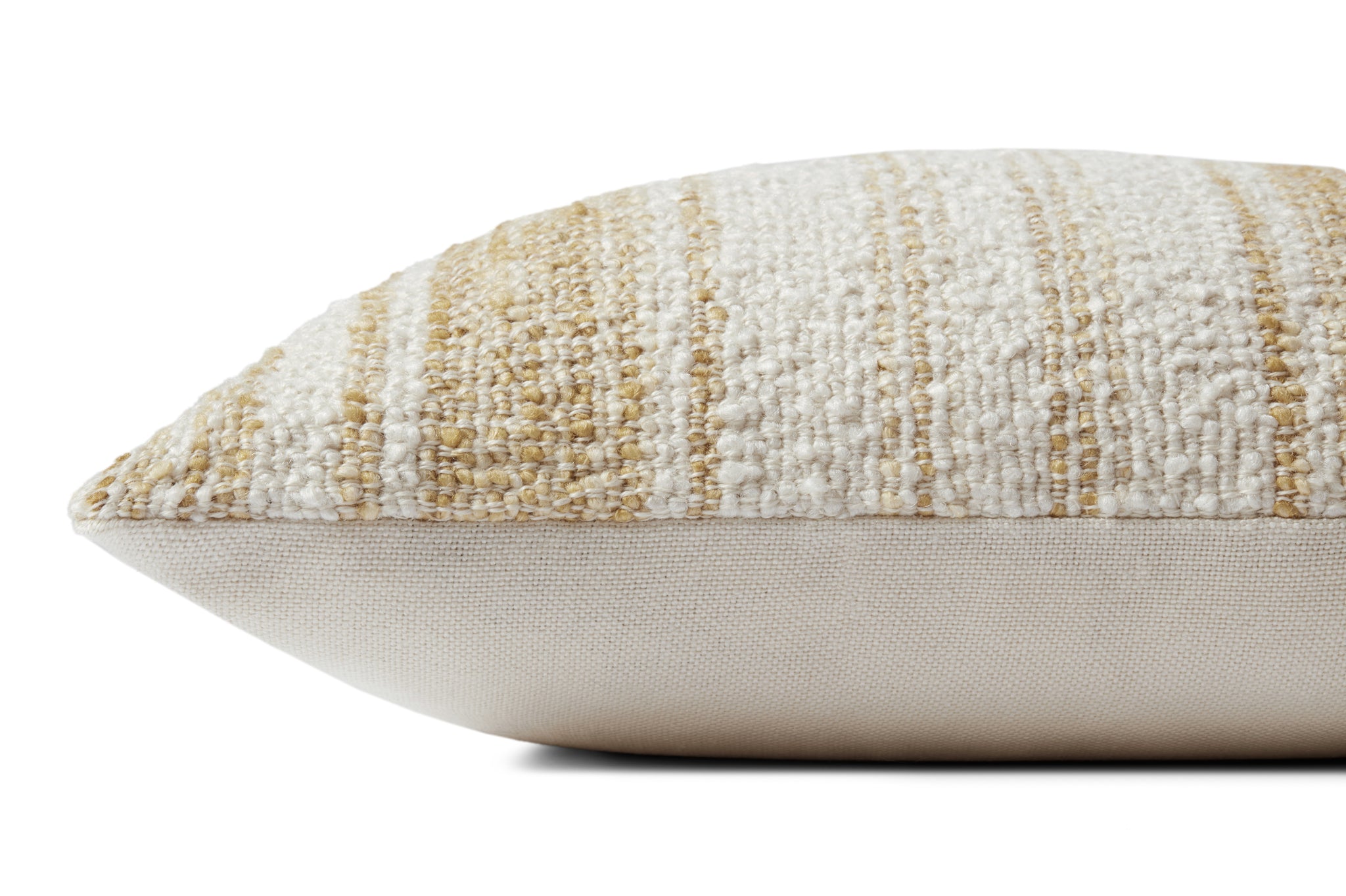 Gold / Ivory Pillow shown from a different angle to reveal its pattern.