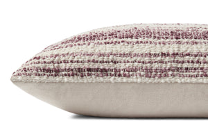Burgundy / Ivory Pillow shown from a different angle to reveal its pattern.