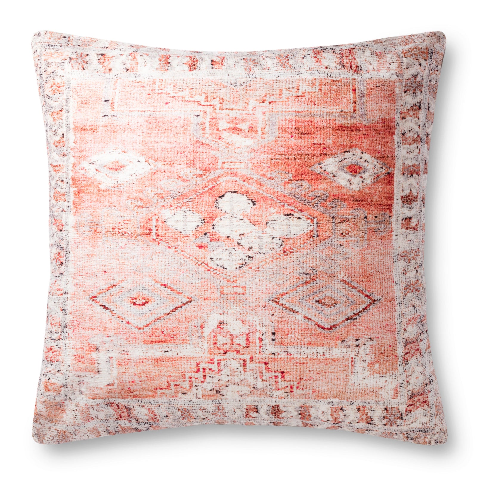 Coral / Multi Pillow (Pattern 1) — a Loloi pillow at Laurie Yapp Home.
