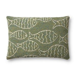 Green Pillow (Pattern 6) — a Loloi pillow at Laurie Yapp Home.
