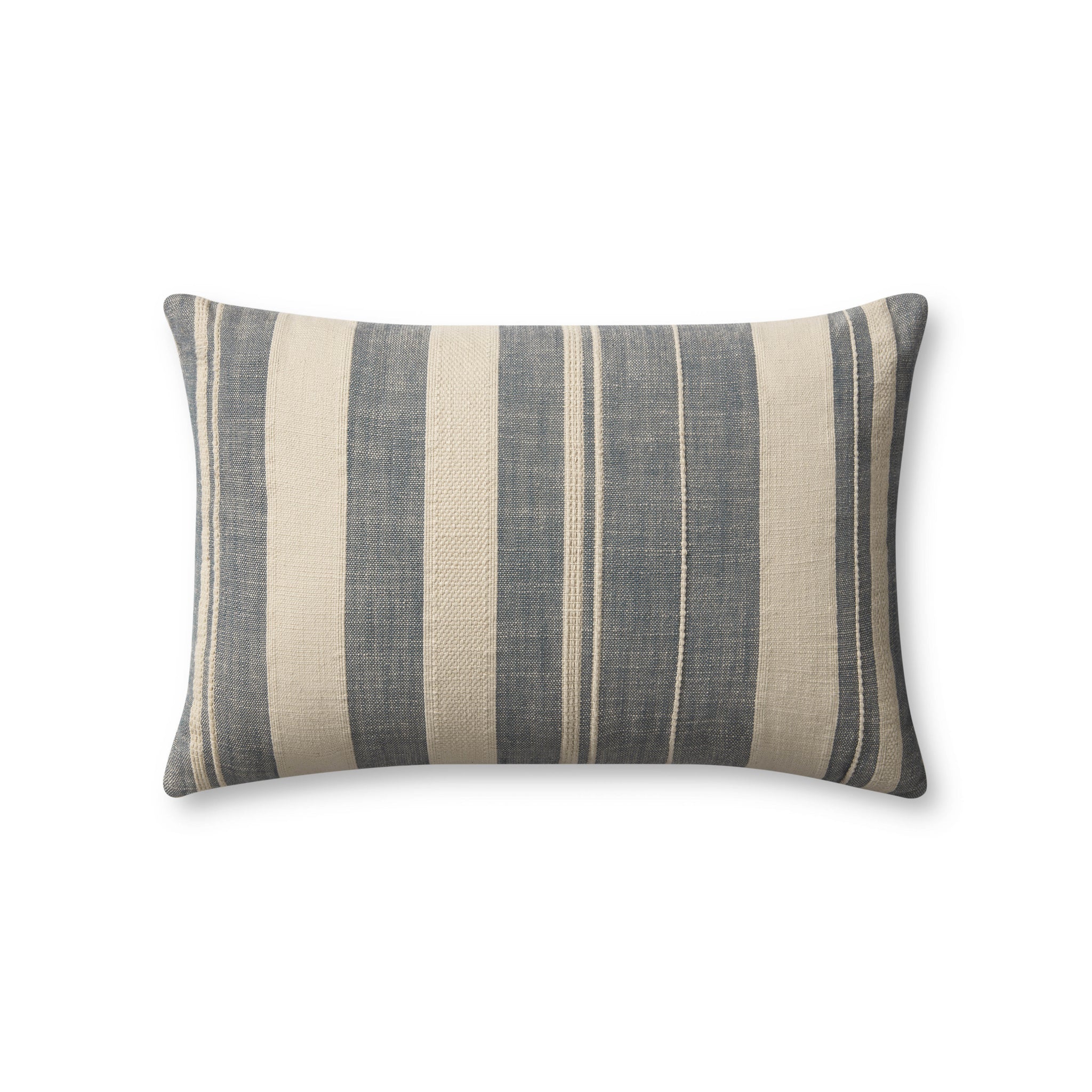 Mia Ivory / Denim Pillow — a Loloi pillow at Laurie Yapp Home.