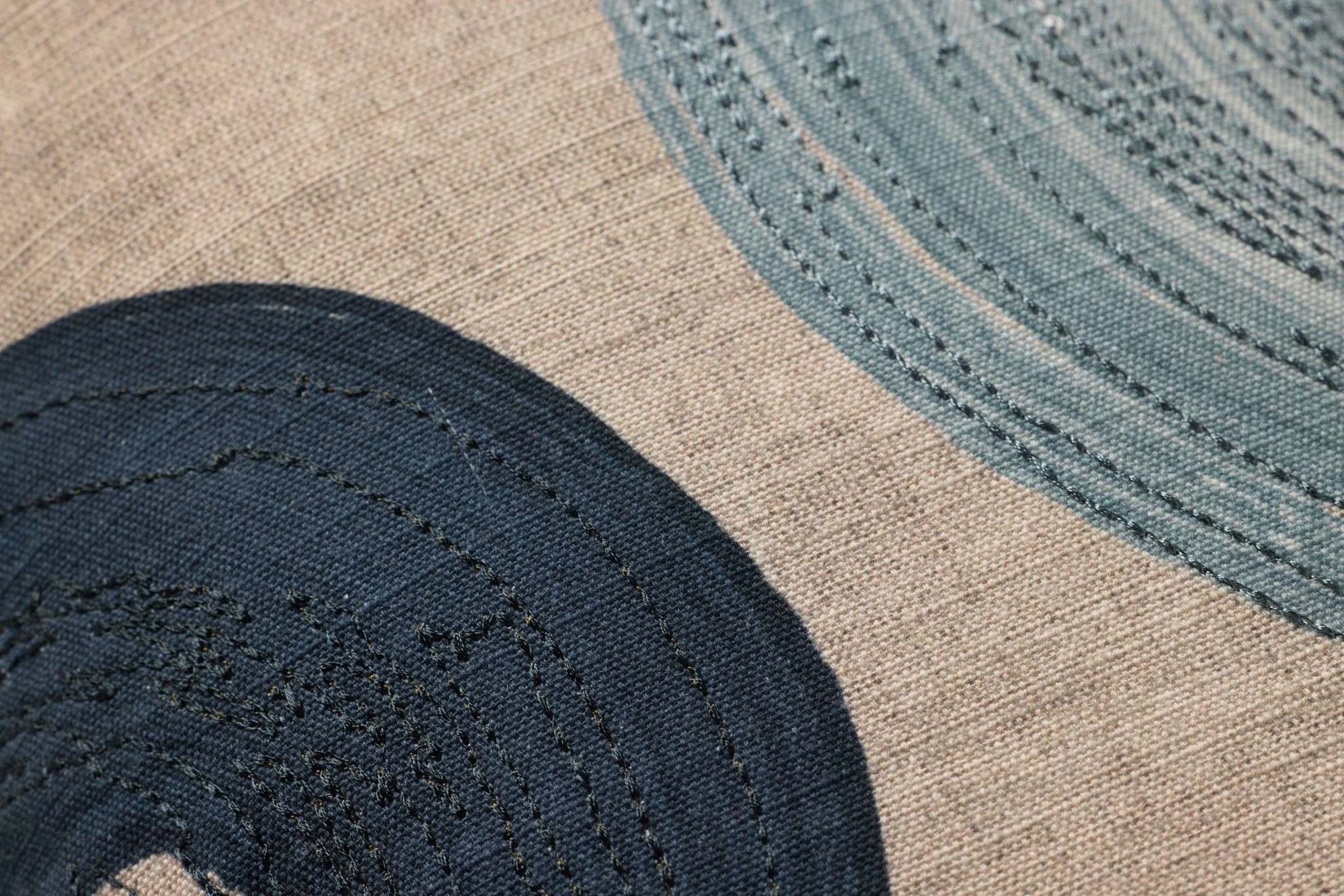 Blue / Multi Pillow (Pattern 3) shown from a different angle to reveal its pattern.