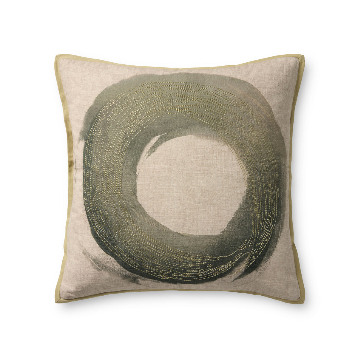 Green Pillow (Pattern 7) — a Loloi pillow at Laurie Yapp Home.