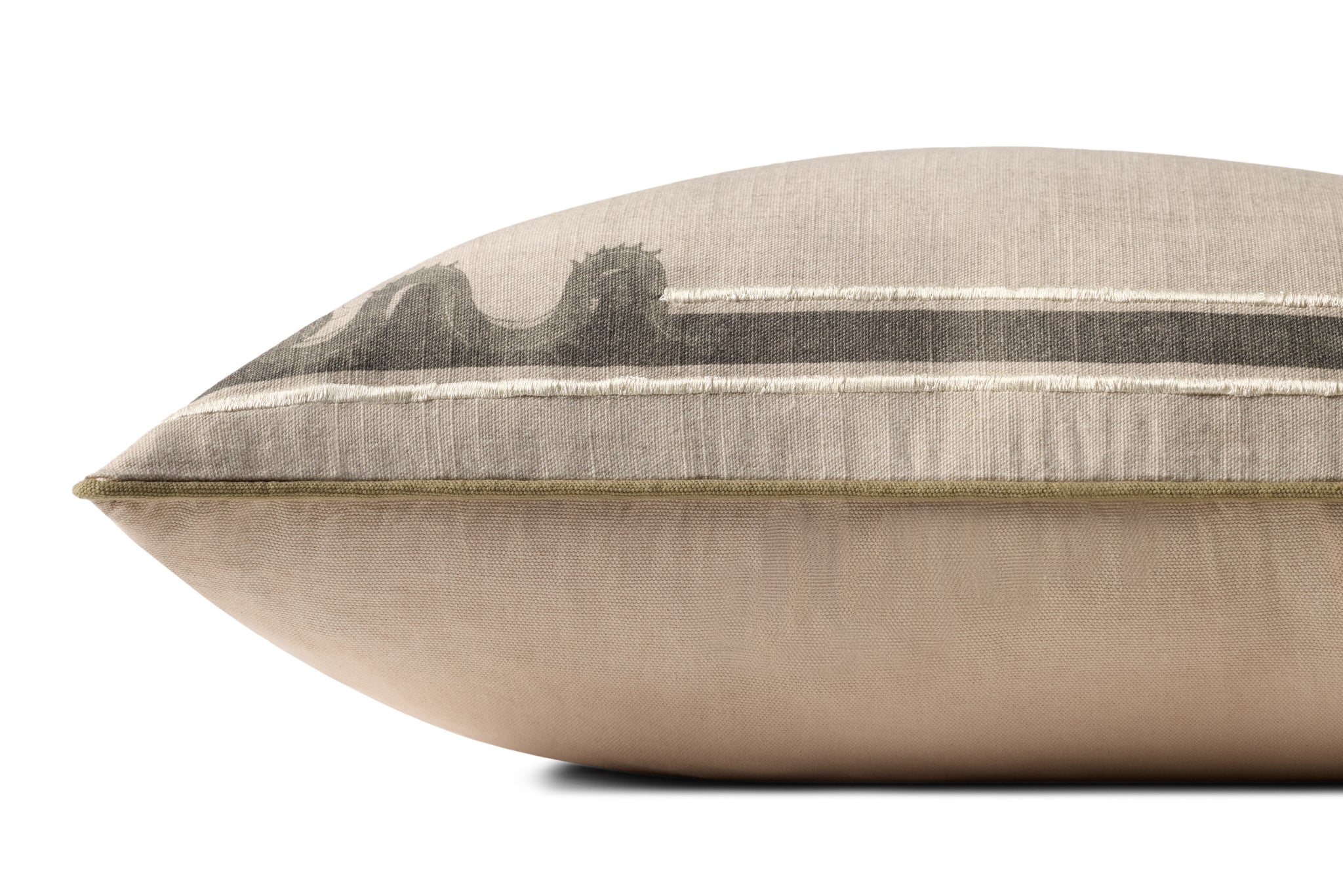Natural / Green Pillow (Pattern 1) shown from a different angle to reveal its pattern.