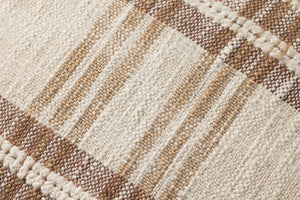 Tan / Multi Pillow shown from a different angle to reveal its pattern.