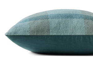 Andi Blue / Multi Pillow shown from a different angle to reveal its pattern.