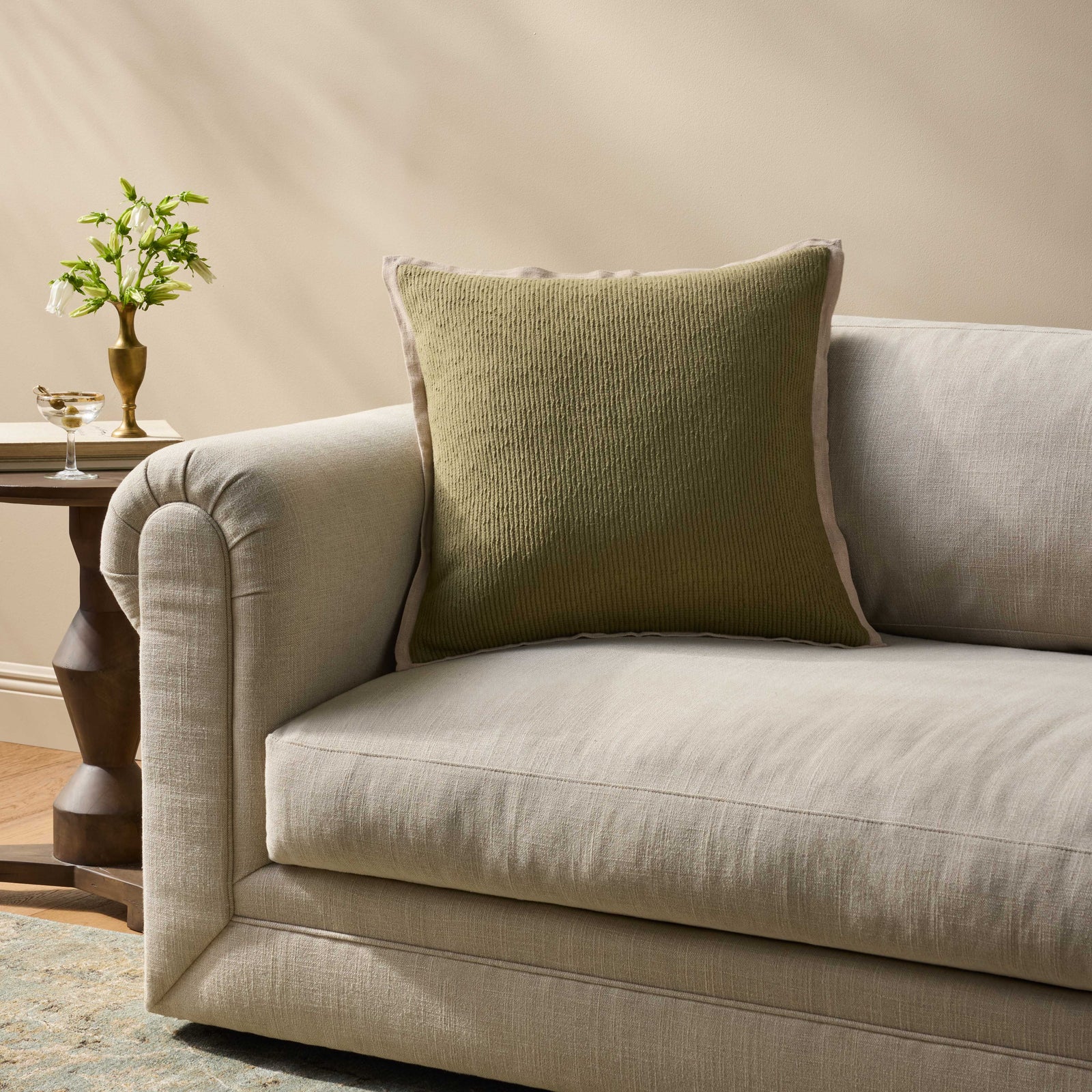 Green Pillow (Pattern 8) — a Loloi pillow at Laurie Yapp Home.