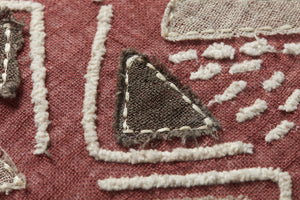 Rust / Multi Pillow (Pattern 3) shown from a different angle to reveal its pattern.