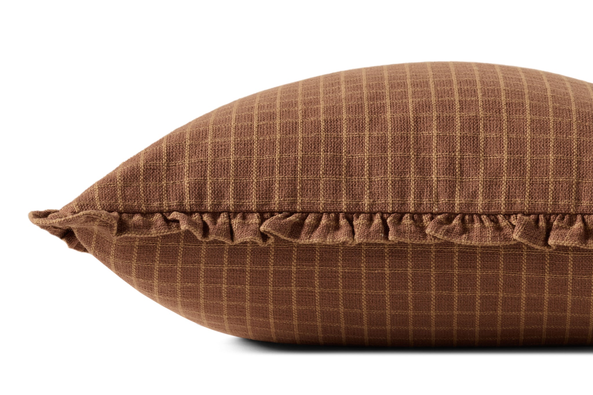 Dinah Chestnut Pillow shown from a different angle to reveal its pattern.