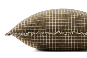 Dinah Chocolate Pillow shown from a different angle to reveal its pattern.