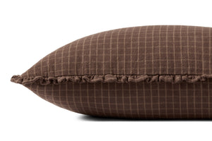 Dinah Chocolate / Latte Pillow shown from a different angle to reveal its pattern.