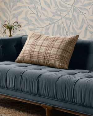 Beau Brown / Ivory Pillow shown from a different angle to reveal its pattern.