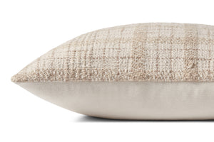 Fern Ivory / Beige Pillow shown from a different angle to reveal its pattern.