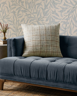 Cricket Beige / Black Pillow shown from a different angle to reveal its pattern.