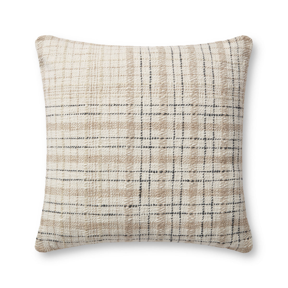 Cricket Beige / Black Pillow — a Loloi pillow at Laurie Yapp Home.