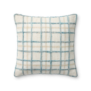Norman Ivory / Blue Pillow — a Loloi pillow at Laurie Yapp Home.