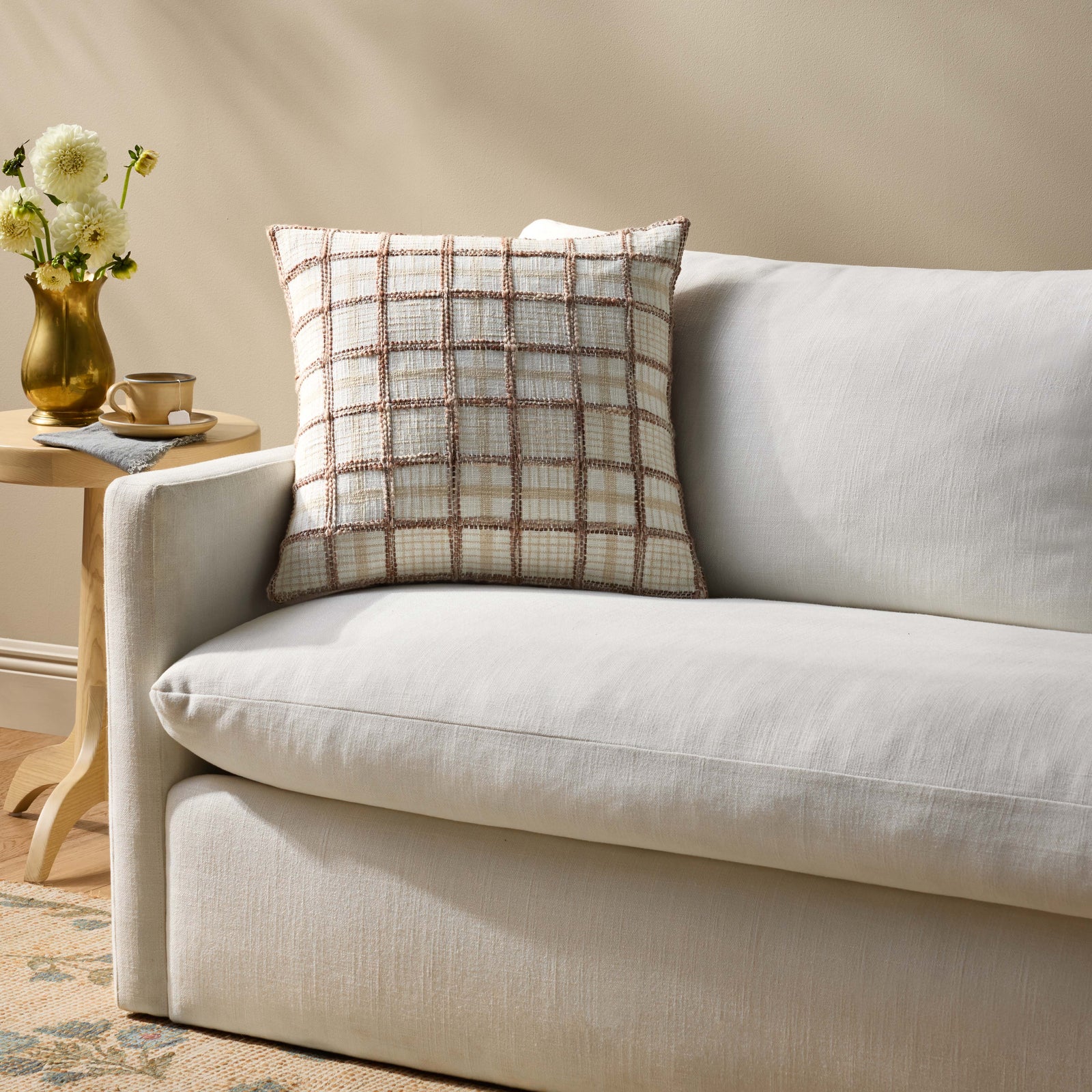 Norman Ivory / Brown Pillow — a Loloi pillow at Laurie Yapp Home.