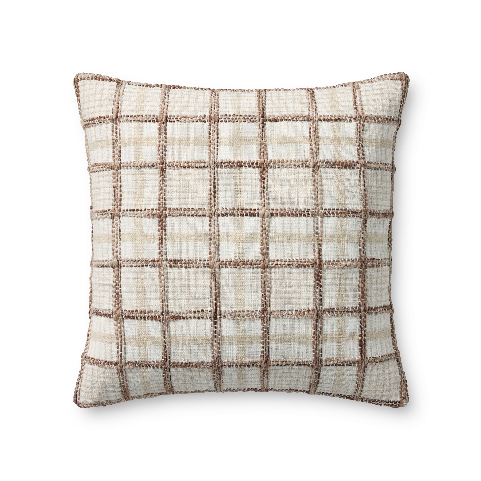 Norman Ivory / Brown Pillow — a Loloi pillow at Laurie Yapp Home.