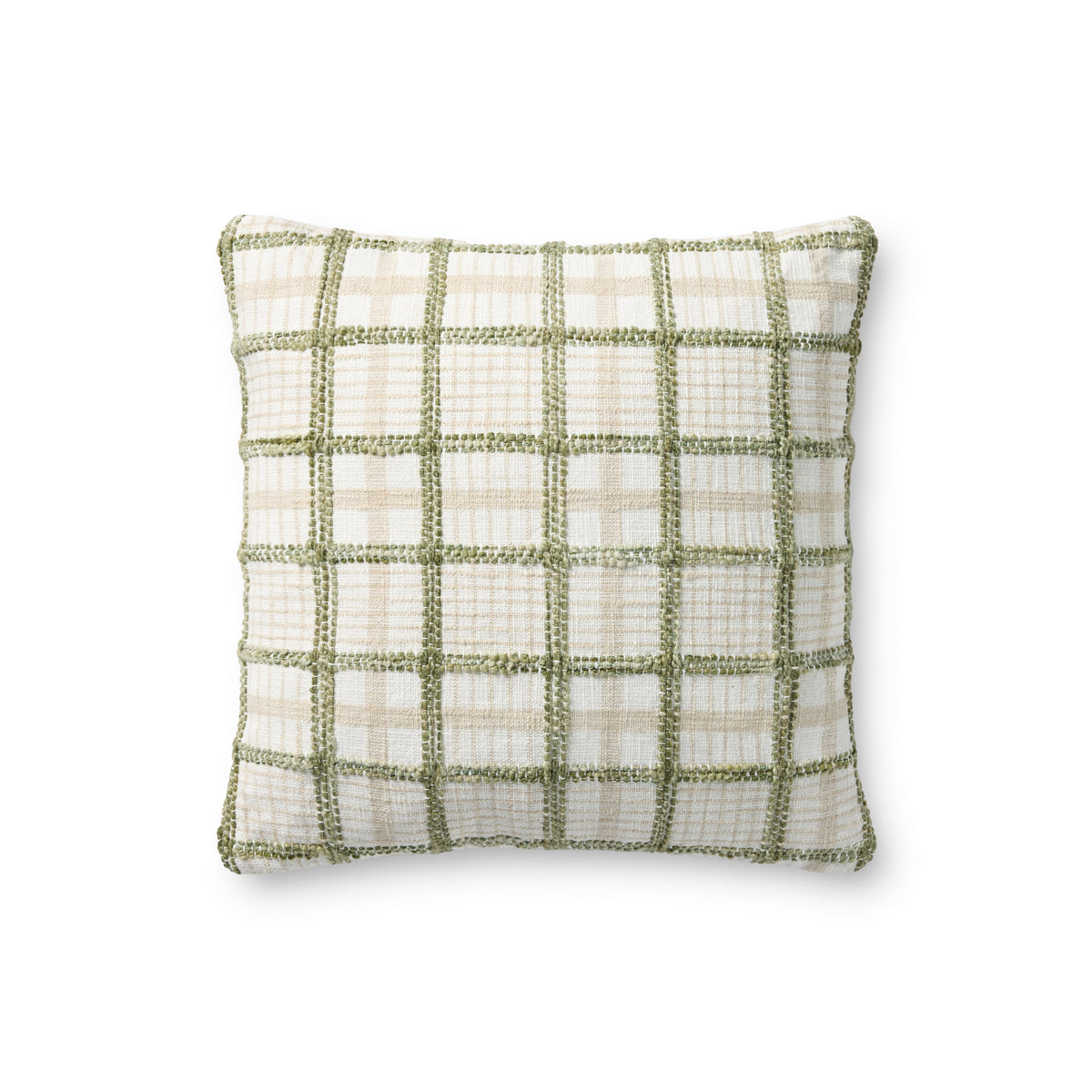 Norman Ivory / Green Pillow — a Loloi pillow at Laurie Yapp Home.