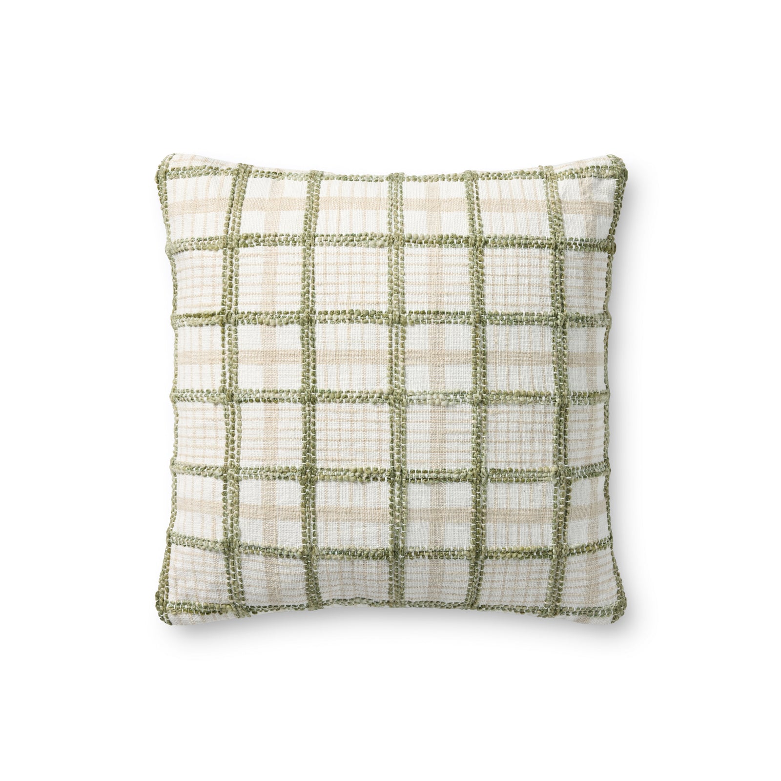 Norman Ivory / Green Pillow — a Loloi pillow at Laurie Yapp Home.