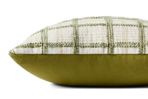Norman Ivory / Green Pillow shown from a different angle to reveal its pattern.