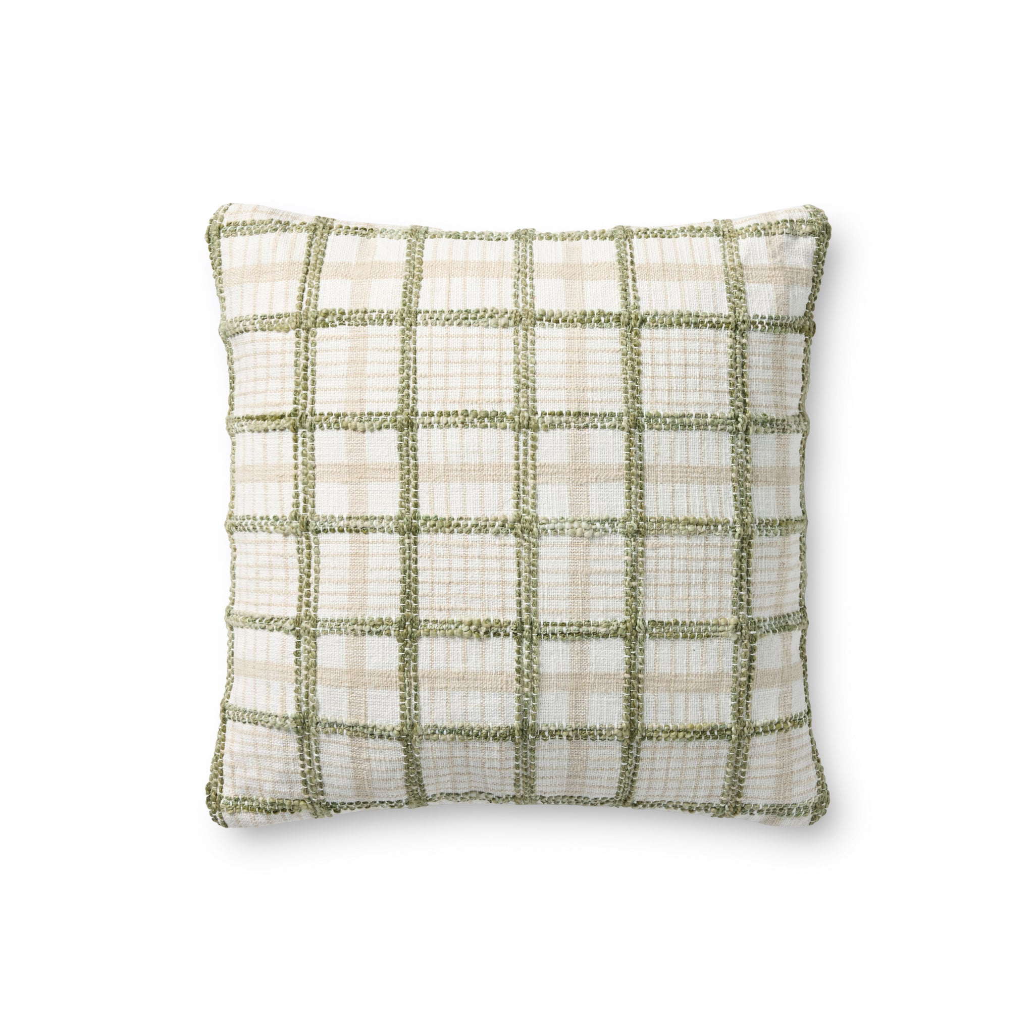 Norman Ivory / Green Pillow — a Loloi pillow at Laurie Yapp Home.
