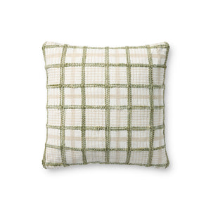 Norman Ivory / Green Pillow — a Loloi pillow at Laurie Yapp Home.