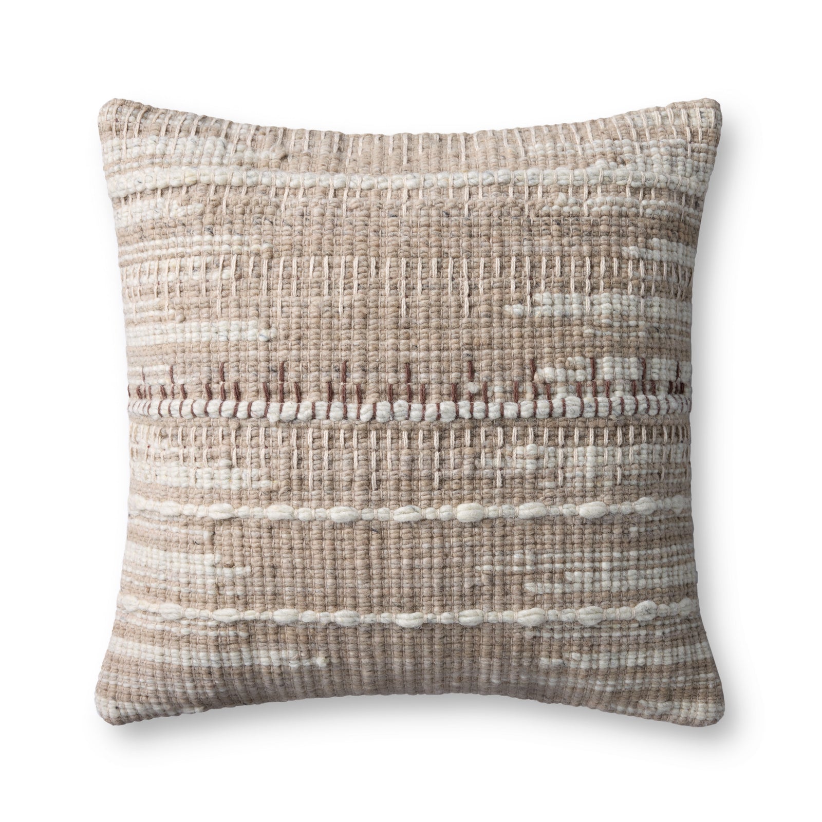 Ivory / Beige Pillow (Pattern 3) — a Loloi pillow at Laurie Yapp Home.