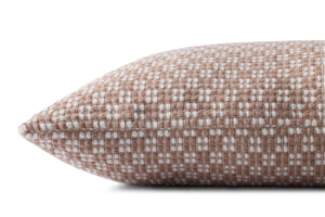 Ivory / Brown Pillow (Pattern 1) shown from a different angle to reveal its pattern.