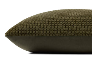 Dark Olive Pillow shown from another angle.