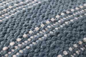 Blue / Ivory Pillow (Pattern 3) shown from a different angle to reveal its pattern.