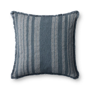 Blue / Ivory Pillow (Pattern 3) — a Loloi pillow at Laurie Yapp Home.