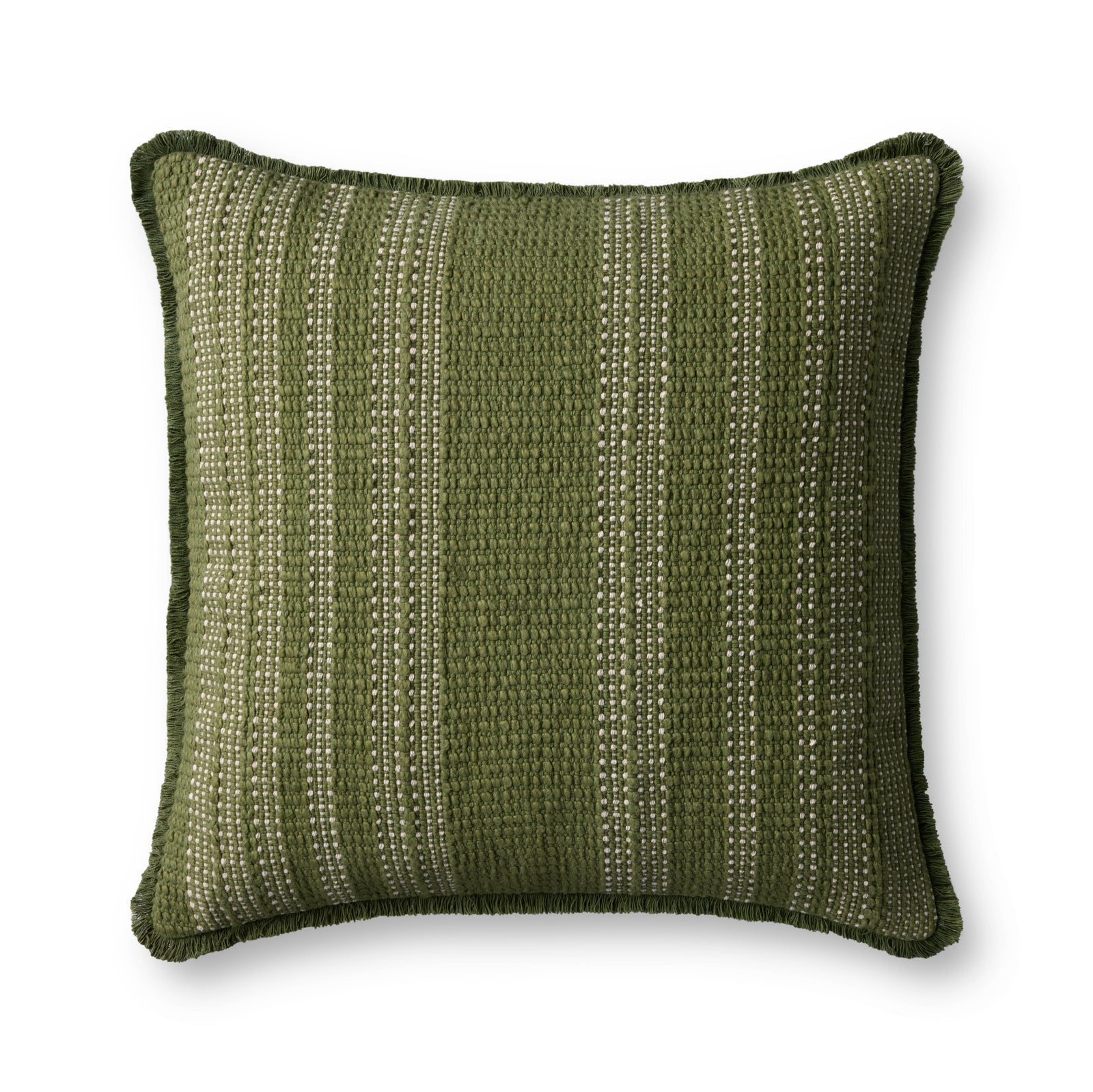 Green / Ivory Pillow (Pattern 2) — a Loloi pillow at Laurie Yapp Home.