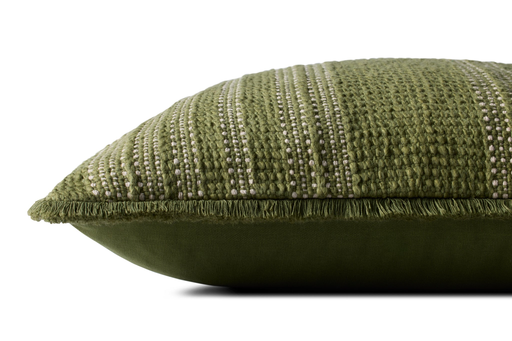 Green / Ivory Pillow (Pattern 2) shown from another angle.